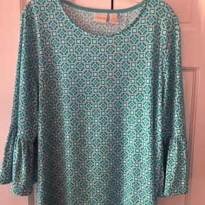 Chico’s Azul Isle Boho Flutter Sleeve Top